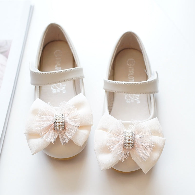 New Princess Casual Flat Rhinestone Dress Flower Girl Shoes