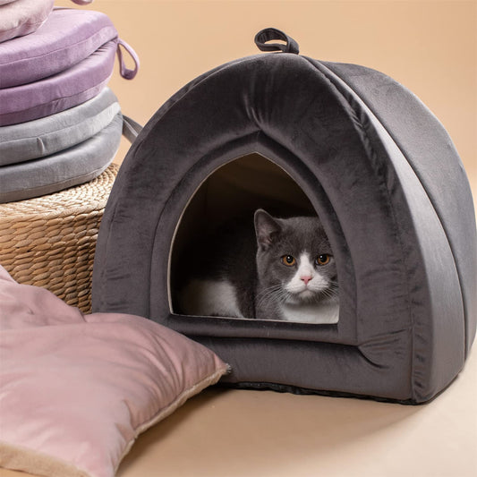 Cat Bed, Lovely Tent with Removable Washable Pillow Cushion