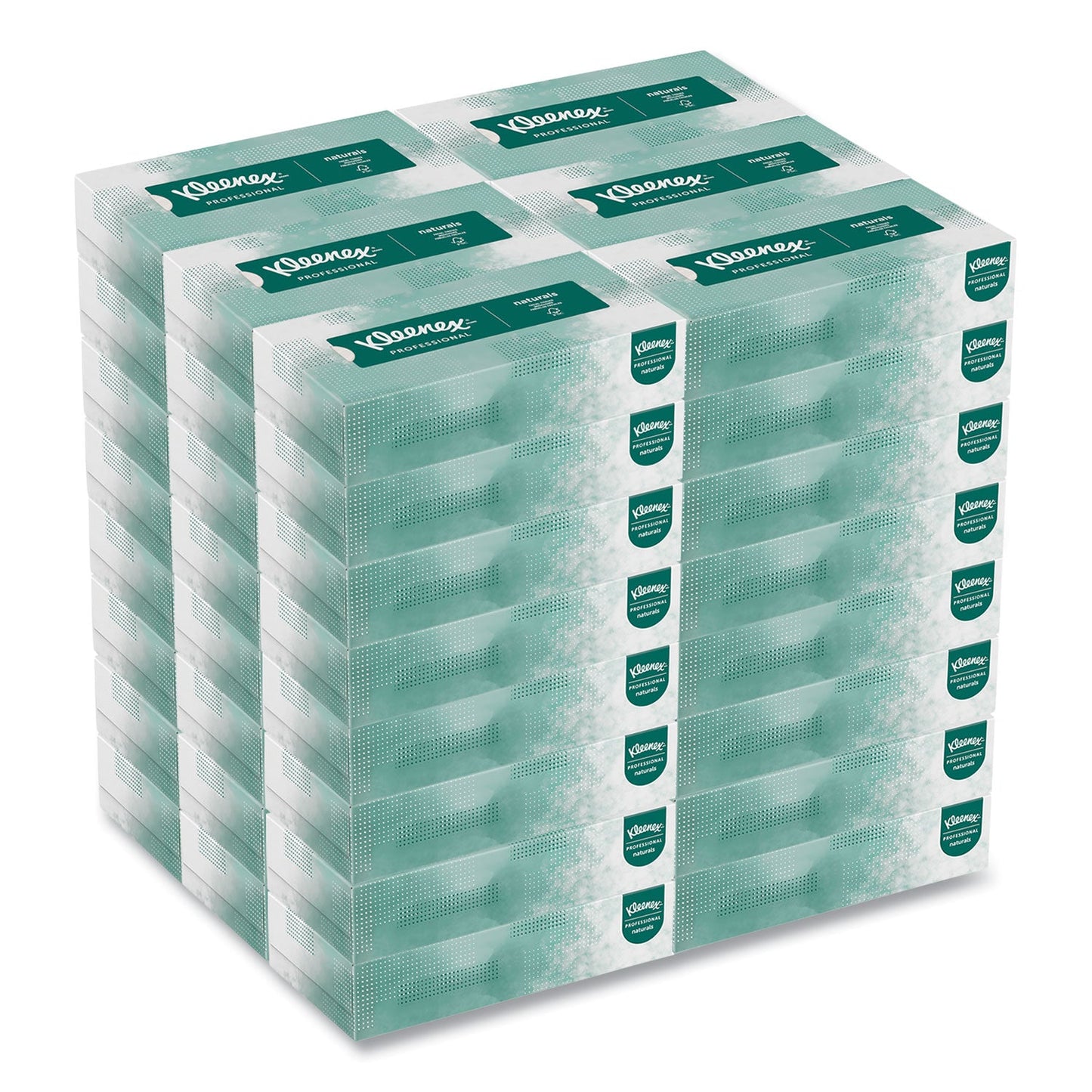 Kleenex Naturals Facial Tissue for Business, Flat Box, 2-Ply, White, 125 Sheets/Box