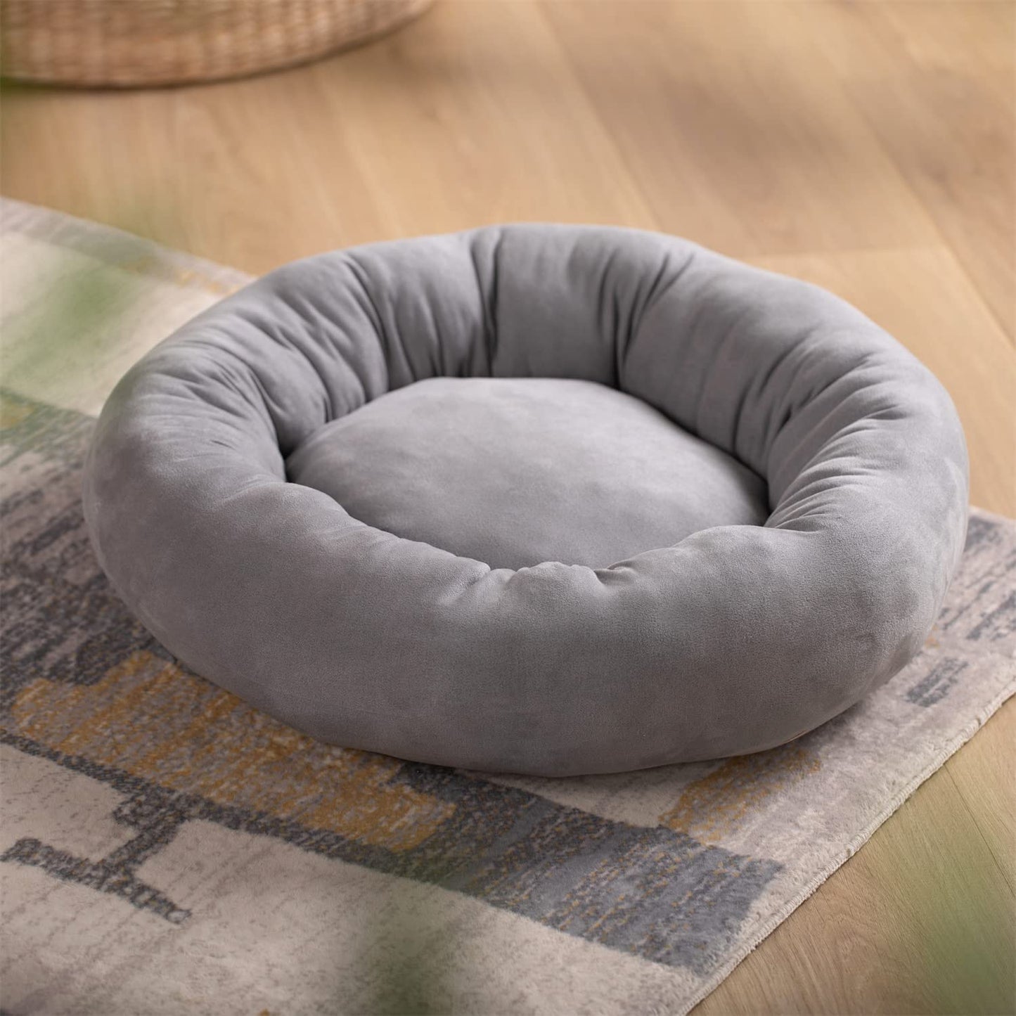 Donut Design Round Dog Bed, Anti Slip and Machine Washable