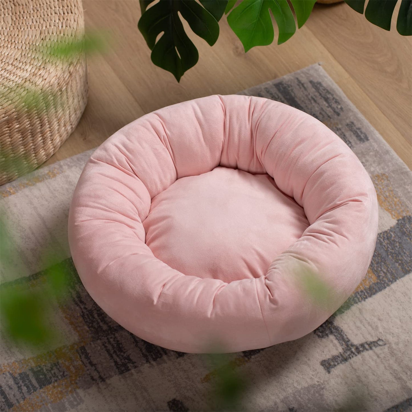 Donut Design Round Dog Bed, Anti Slip and Machine Washable
