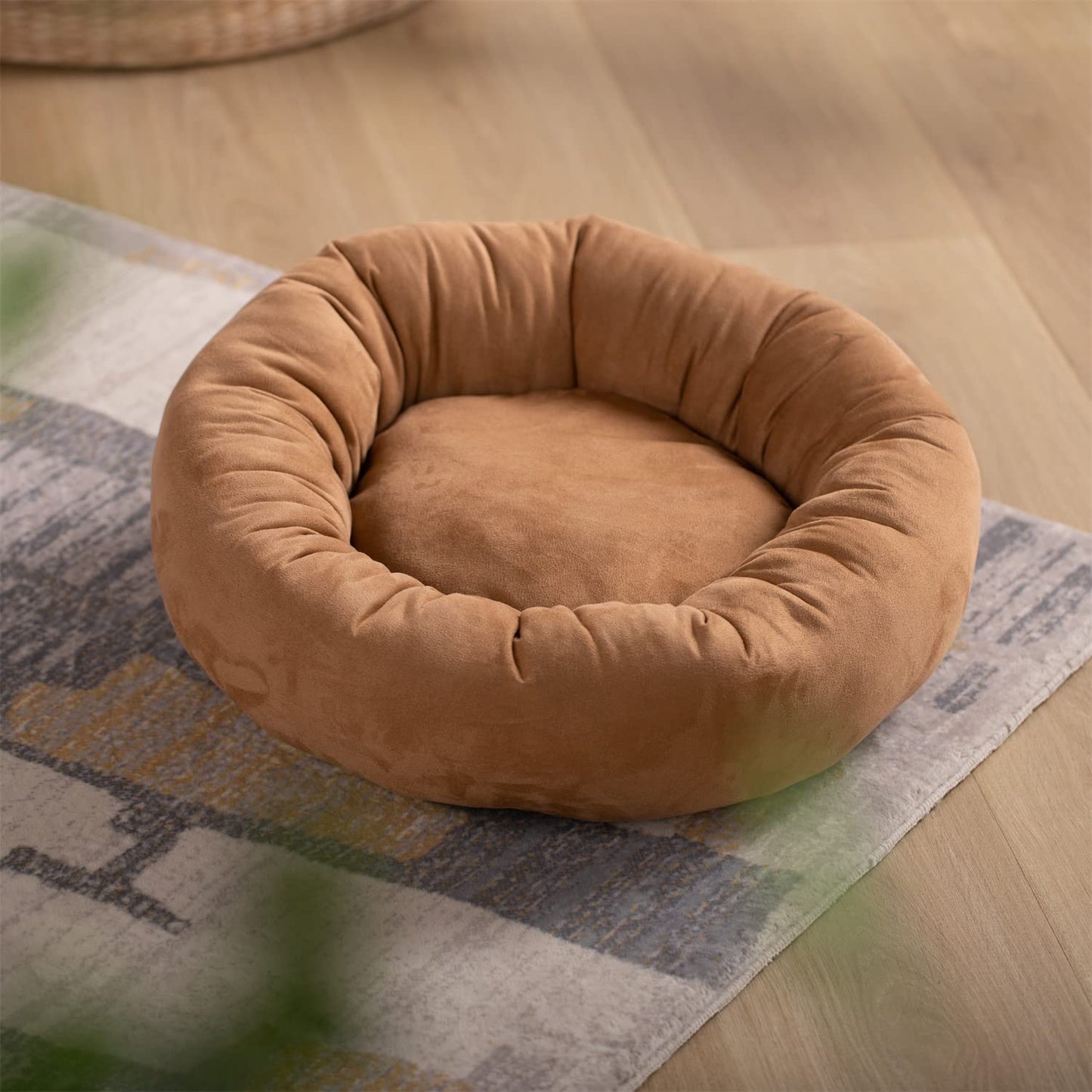 Donut Design Round Dog Bed, Anti Slip and Machine Washable