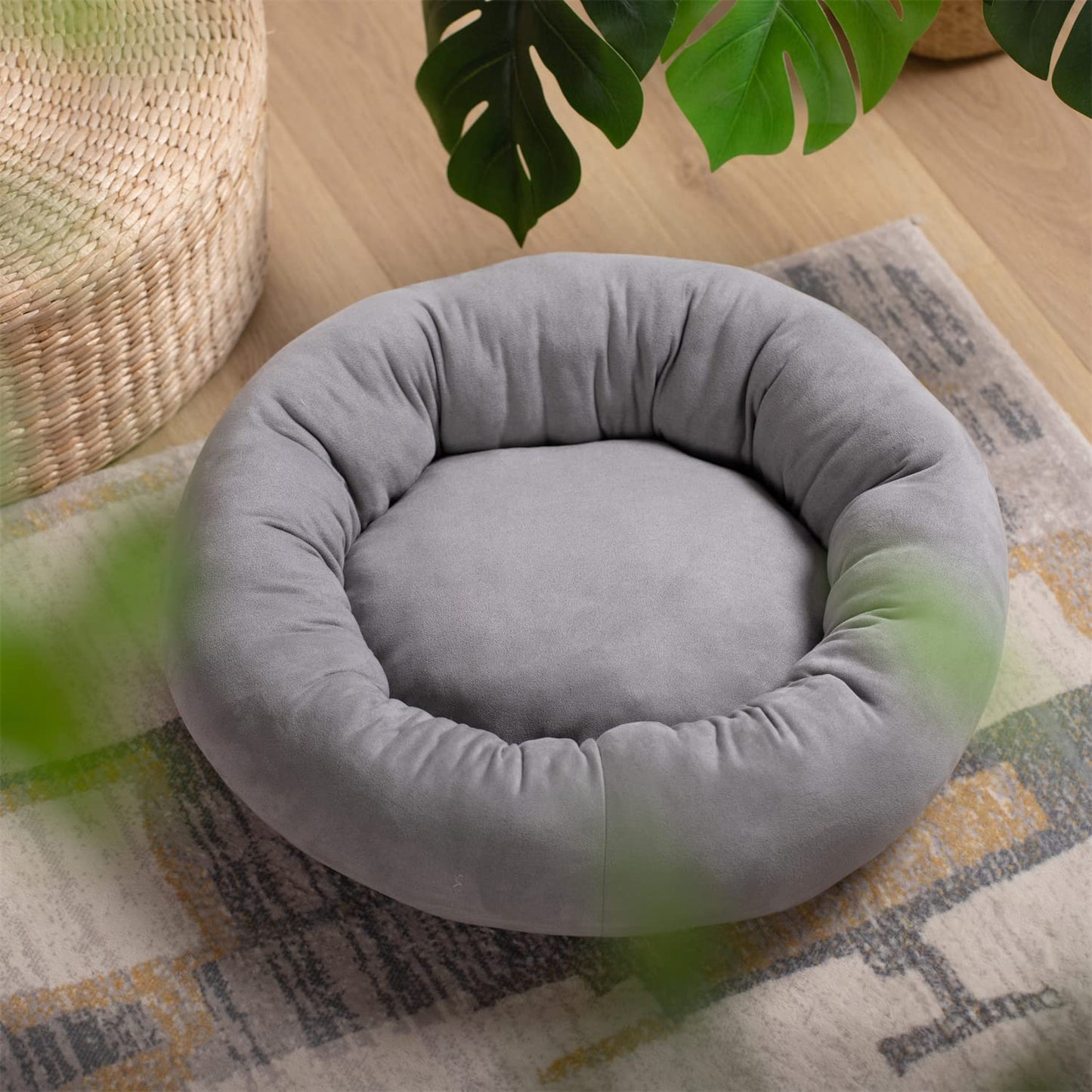 Donut Design Round Dog Bed, Anti Slip and Machine Washable