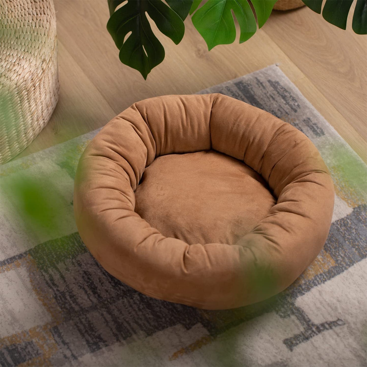 Donut Design Round Dog Bed, Anti Slip and Machine Washable