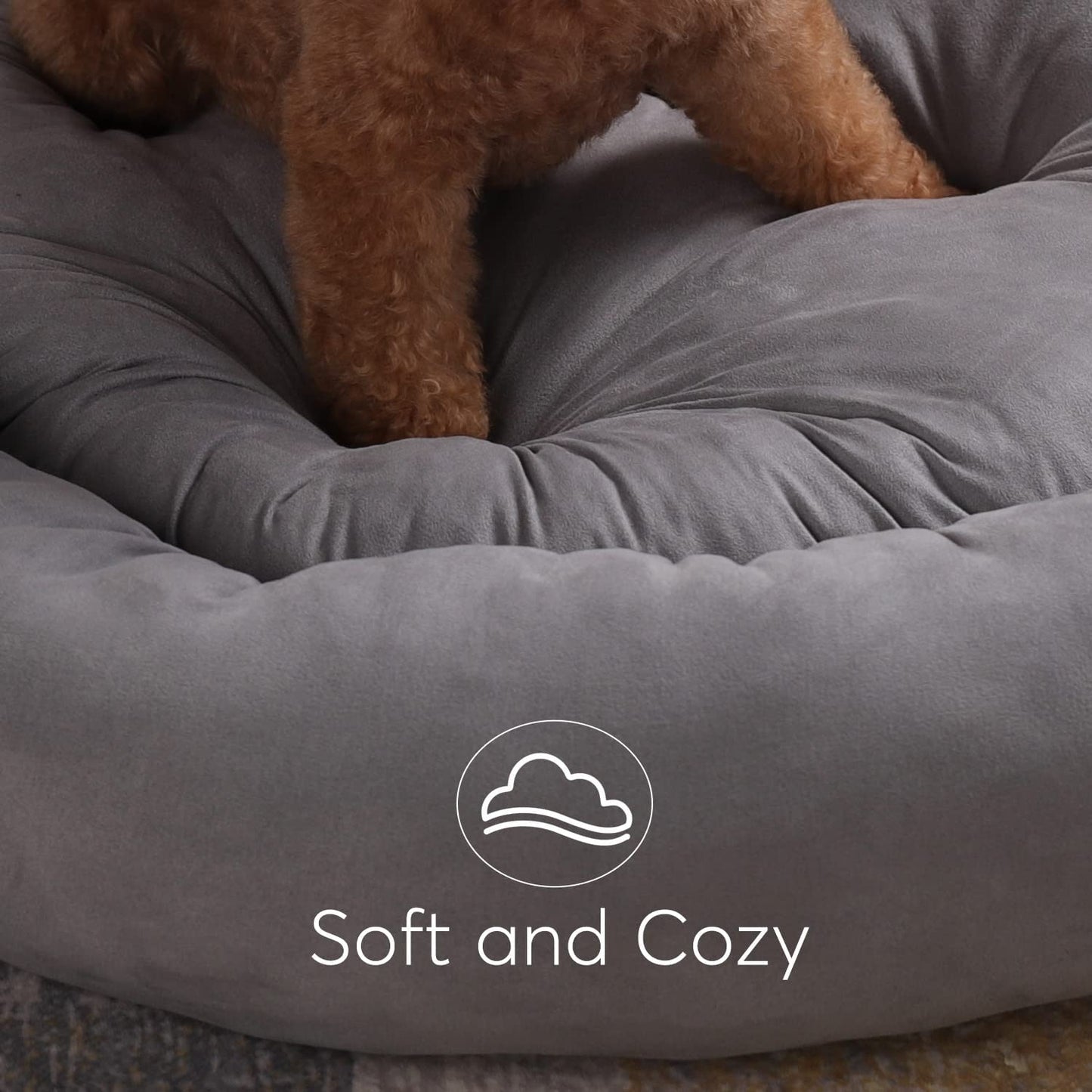 Donut Design Round Dog Bed, Anti Slip and Machine Washable
