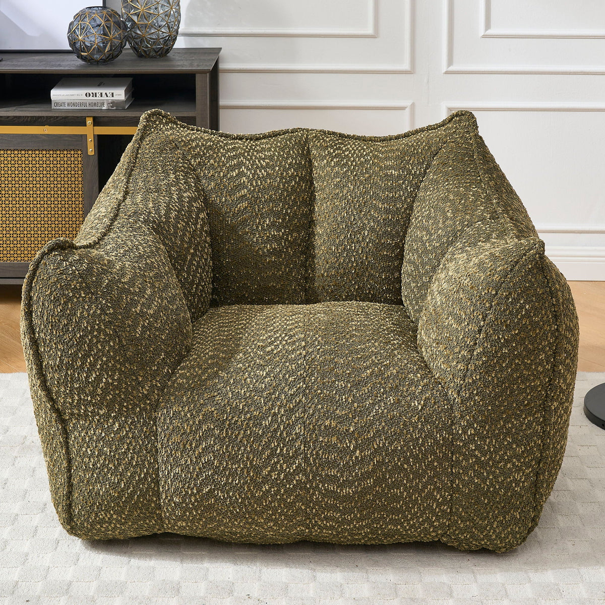 Chenille Arm Chair with Highly Resilient Foam - Multiple Colors