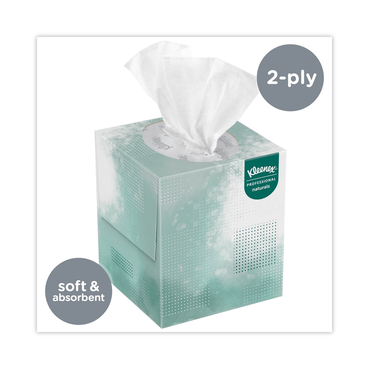 Kleenex Naturals Facial Tissue for Business, BOUTIQUE POP-UP Box, 2-Ply, White, 90 Sheets/Box, 36 Boxes/Carton