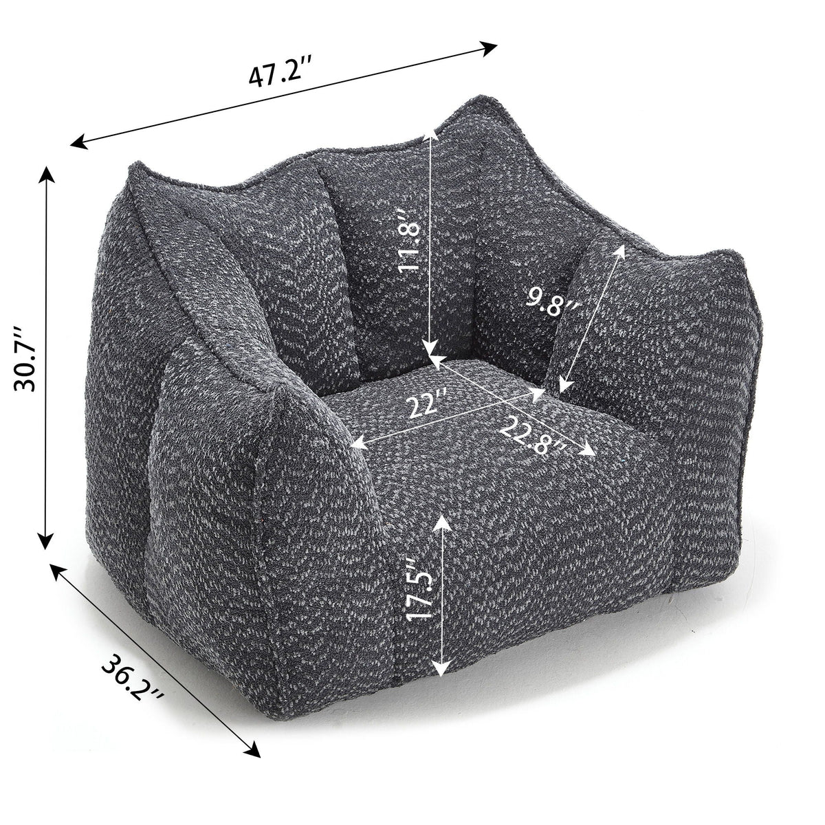Chenille Arm Chair with Highly Resilient Foam - Multiple Colors