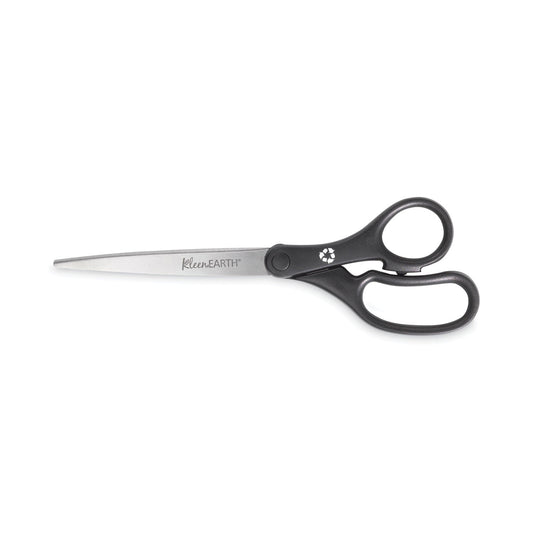 Westcott KleenEarth Basic Plastic Handle Scissors, 9" Long, 4.25" Cut Length, Black Straight Handle