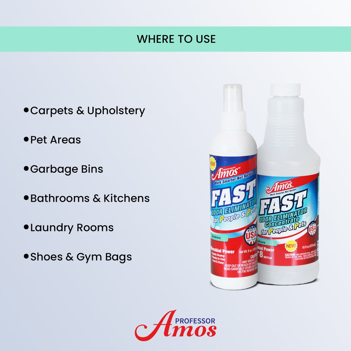 Professor Amos Fast Microbial Odor Eliminator Concentrated Kit 16oz. - FINAL QUANITITIES