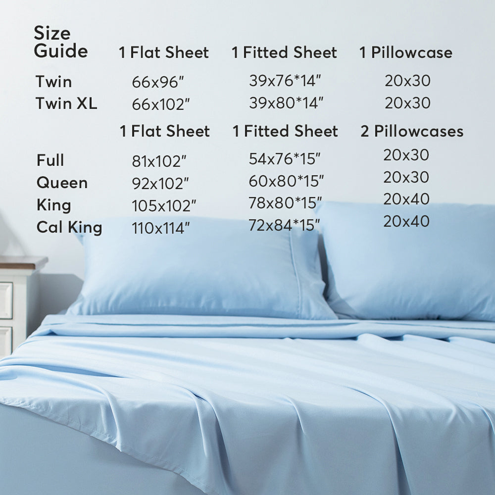 Soft Sheet Bedding Set in Deep Pocket, Hypoallergenic and Breathable, Room Decor, Graduation Gifts