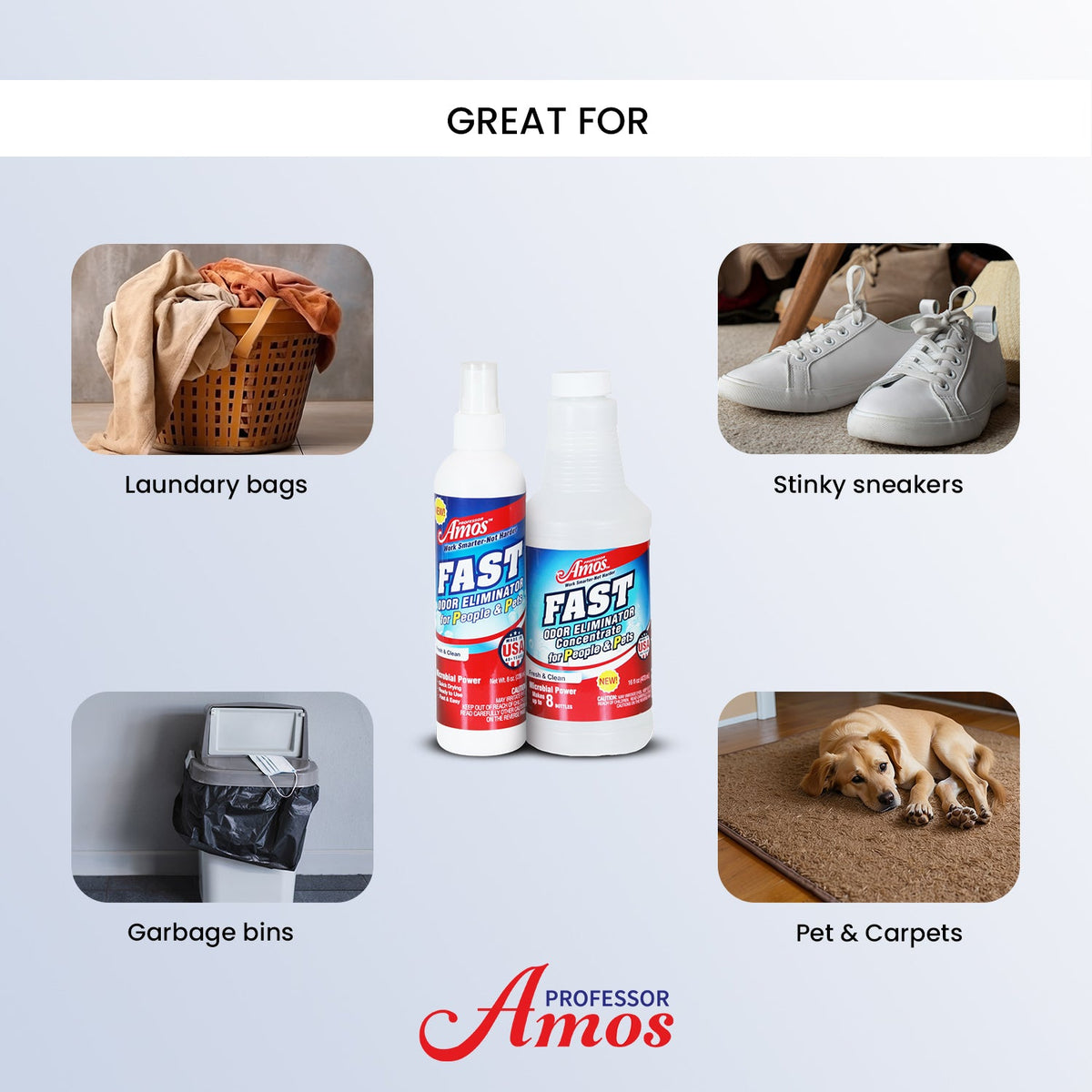 Professor Amos Fast Microbial Odor Eliminator Concentrated Kit 16oz. - FINAL QUANITITIES