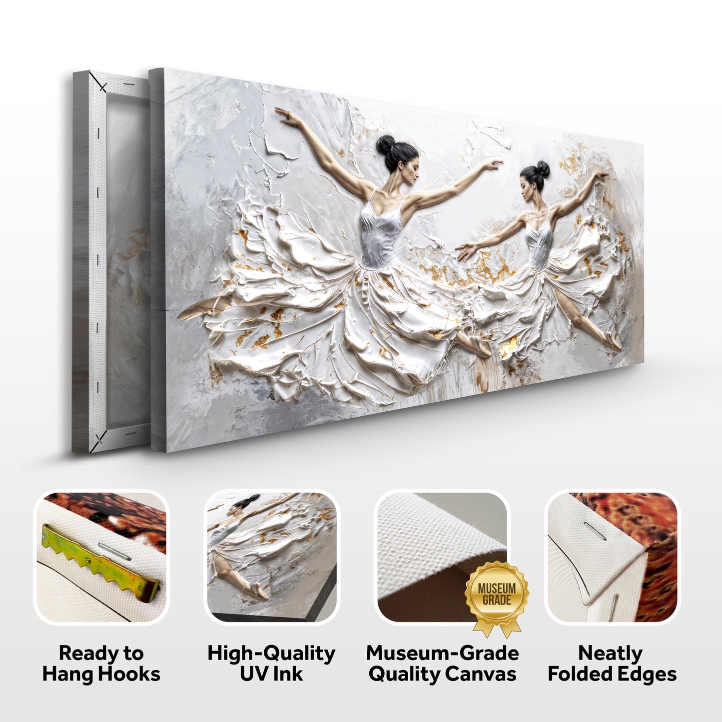 Modern Ethereal Dancers Impasto Wall Art