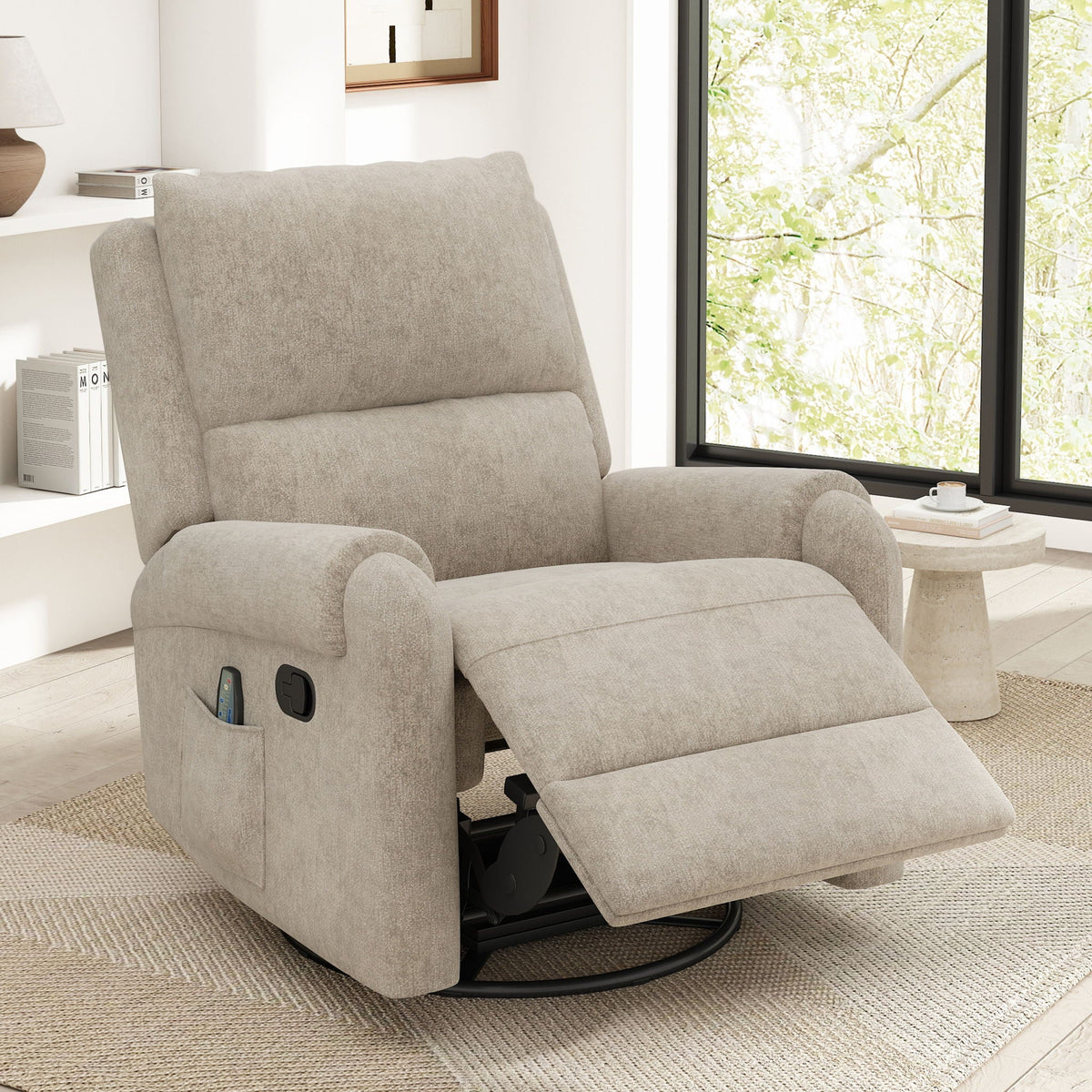 Manual Recliner Massage Chair With Swivel Rocker
