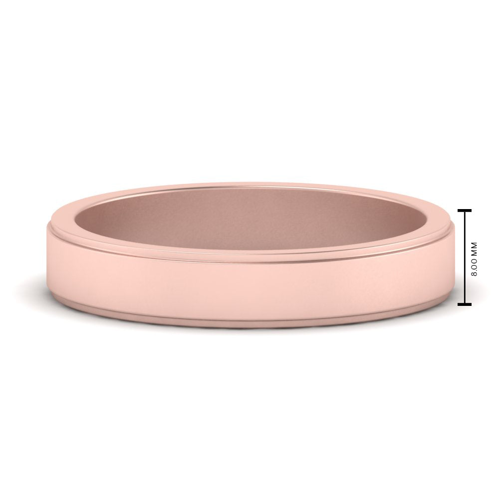 Simple Flat Wedding Band 4MM