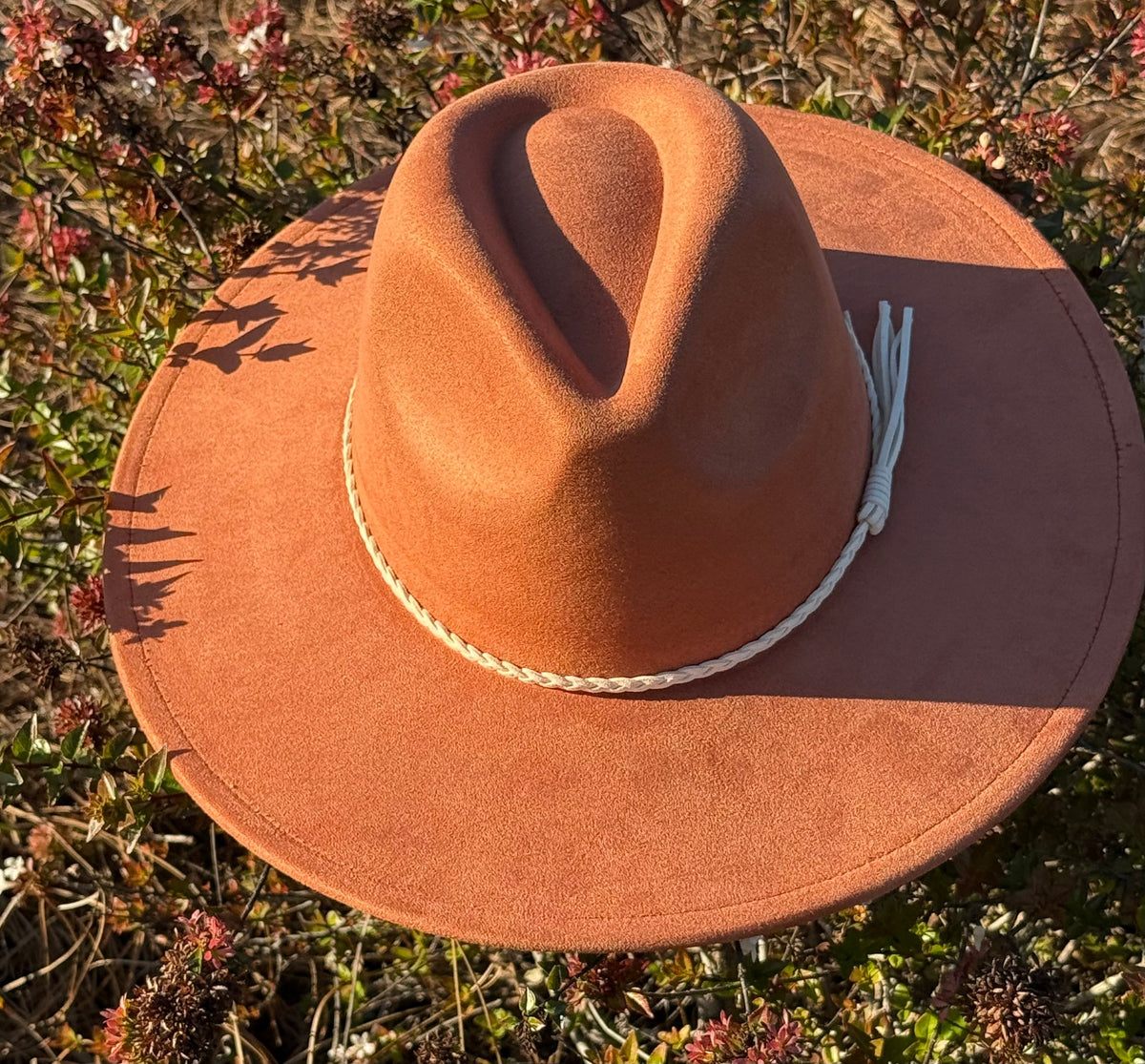 Premium Vegan Tribal Suede Fedora Hat