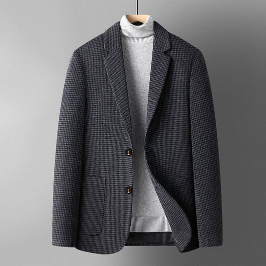 Autumn And Winter Solid Color Short Wool Woolen Men's Suit