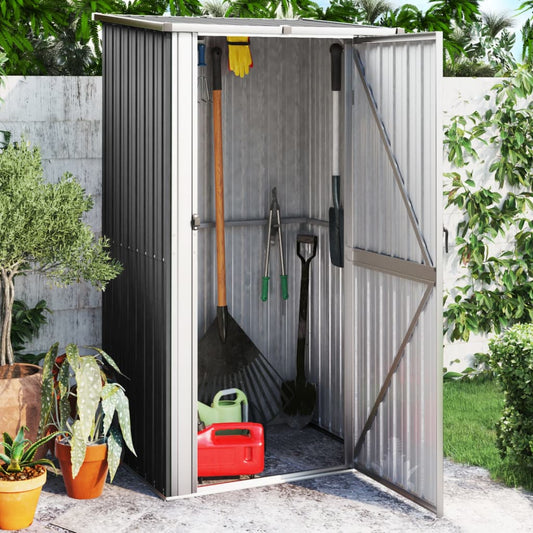 vidaXL Garden Shed Anthracite 46.7"x38.2"x82.5" Galvanized Steel
