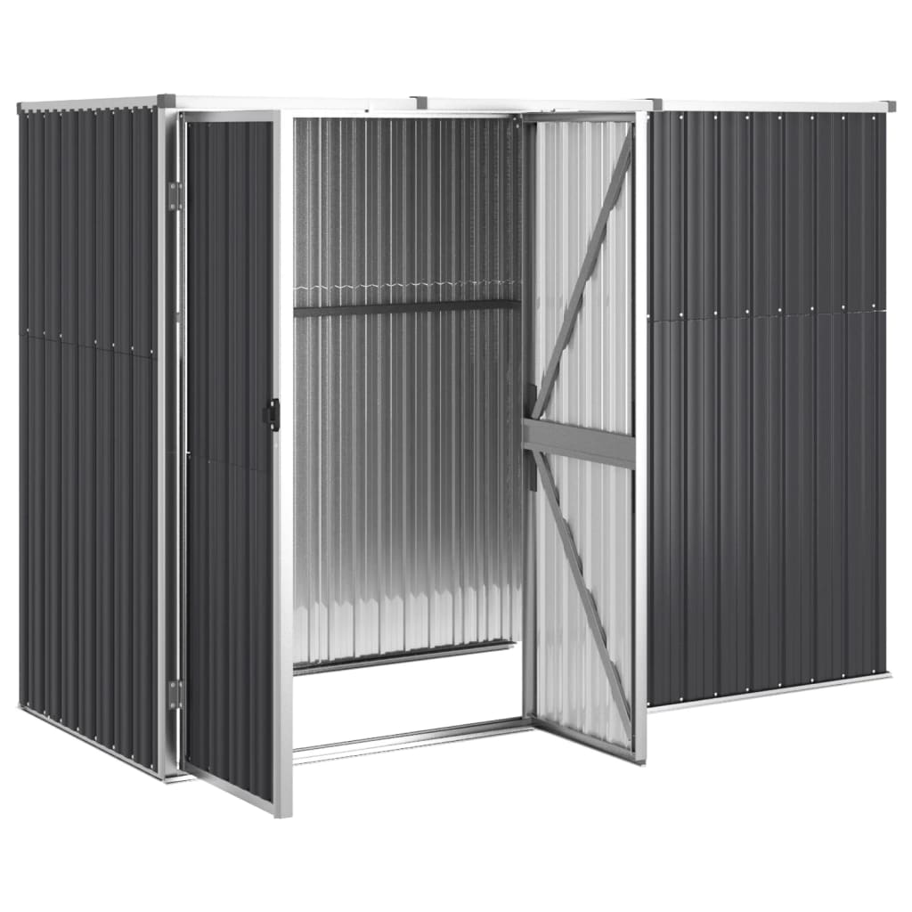 vidaXL Tool Shed Garden Outdoor Storage Shed Tool Organizer Galvanized Steel
