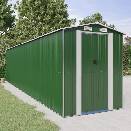 NNEVL Garden Shed Green 192x855x223 cm Galvanised Steel