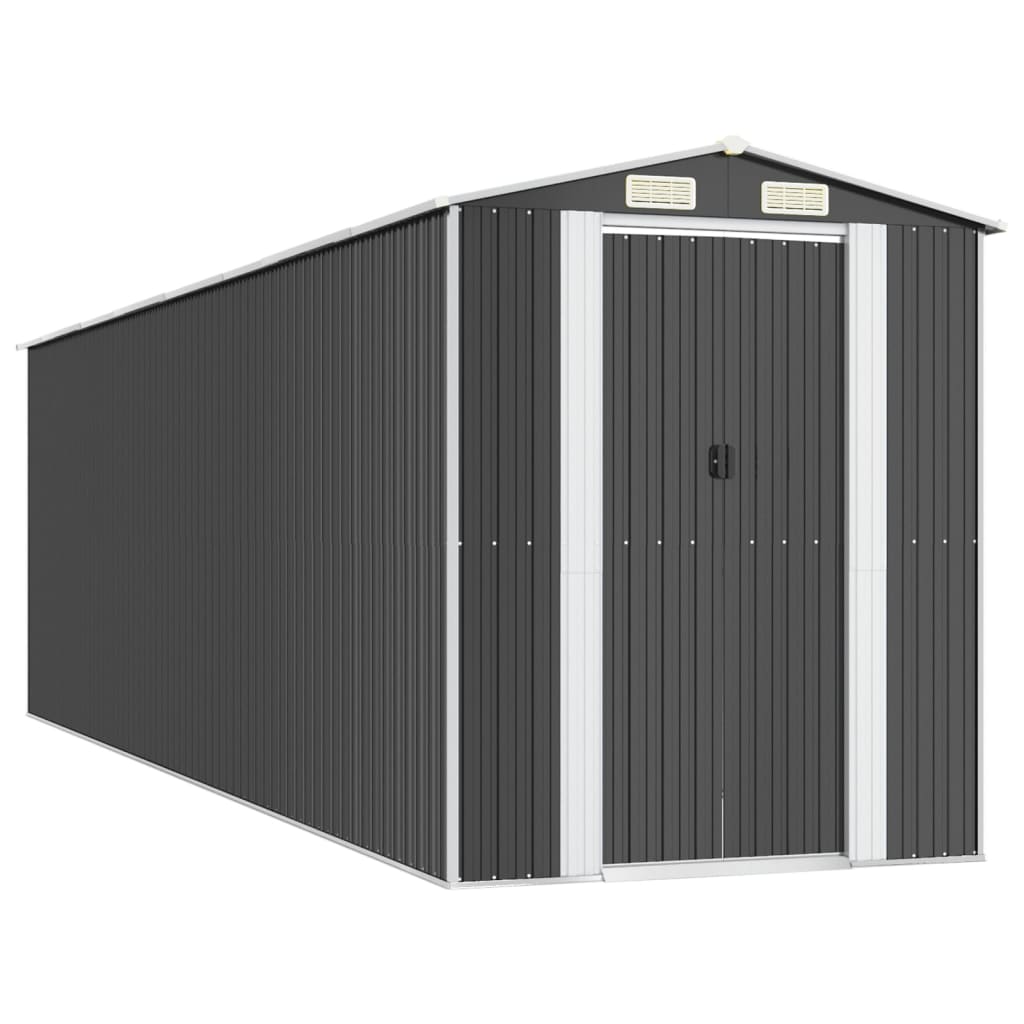 NNEVL Garden Shed Anthracite 192x689x223 cm Galvanised Steel
