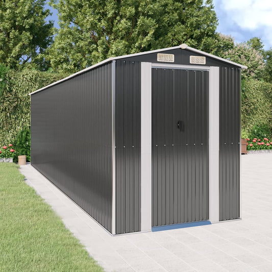 NNEVL Garden Shed Anthracite 192x689x223 cm Galvanised Steel
