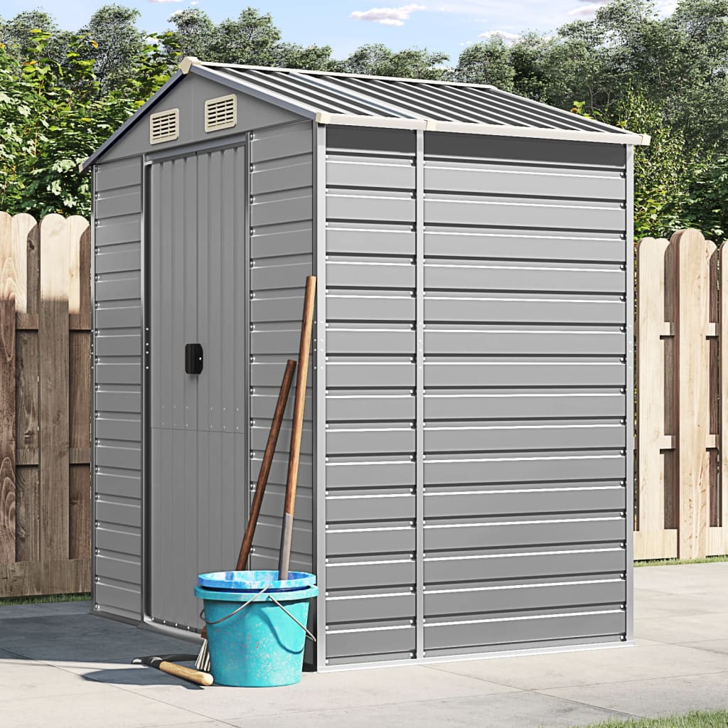 vidaXL Garden Shed Metal Outdoor Storage Shed Anthracite Galvanized Steel