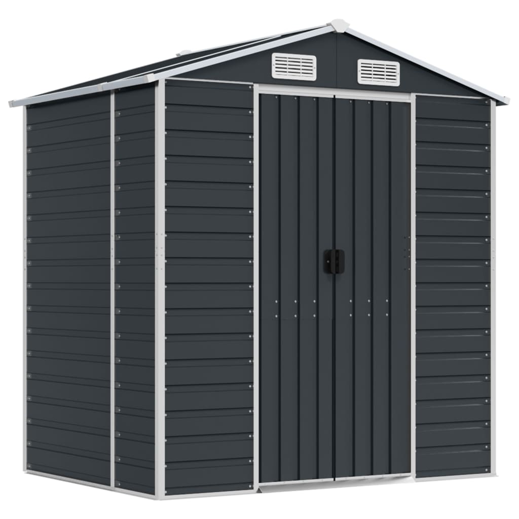 NNEVL Garden Shed Anthracite 191x130x198 cm Galvanised Steel