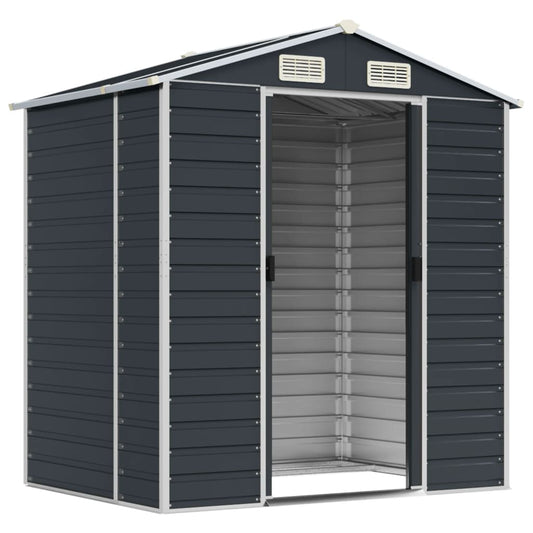 NNEVL Garden Shed Anthracite 191x130x198 cm Galvanised Steel
