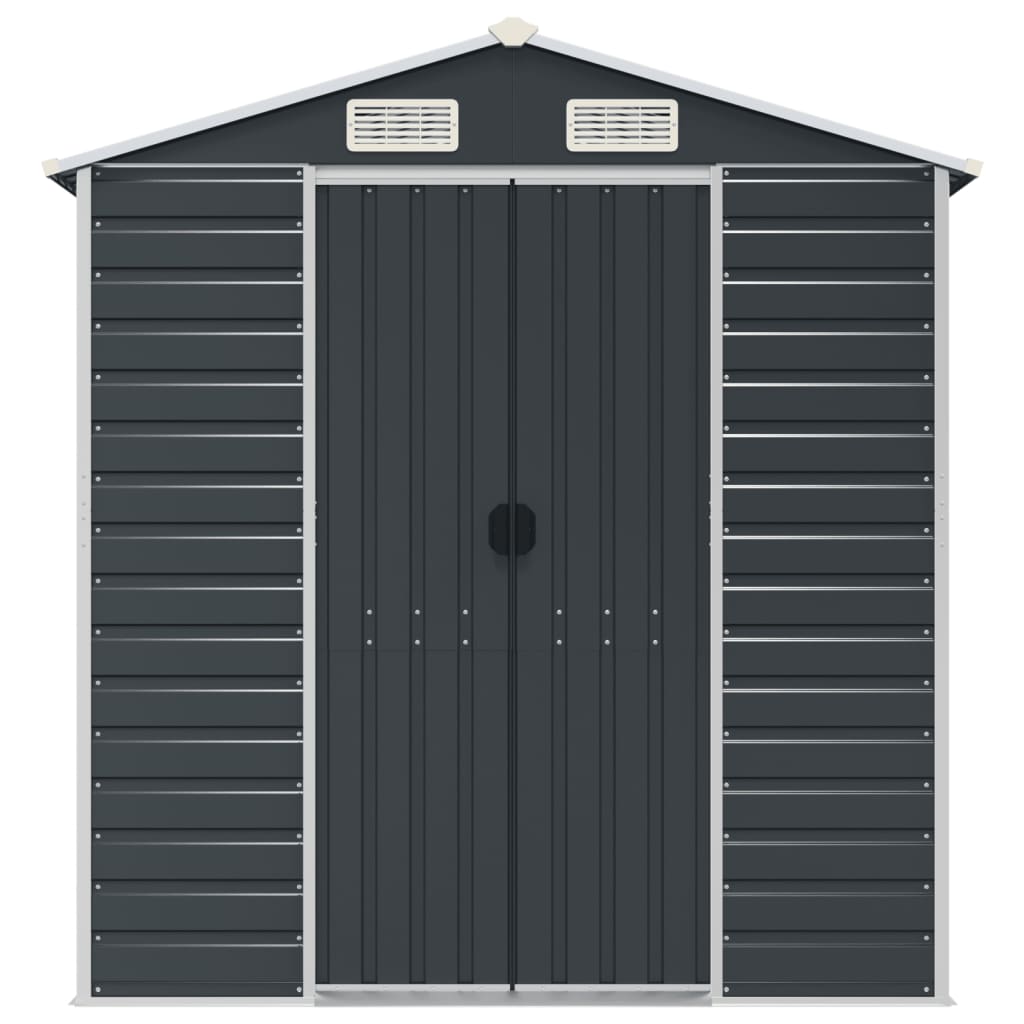 NNEVL Garden Shed Anthracite 191x130x198 cm Galvanised Steel