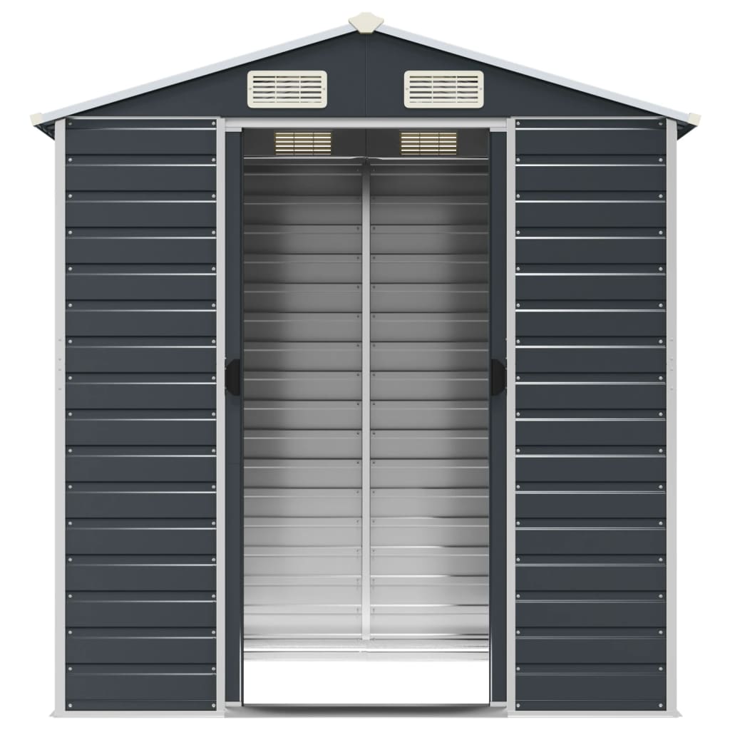NNEVL Garden Shed Anthracite 191x130x198 cm Galvanised Steel