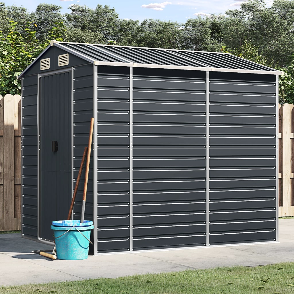 NNEVL Garden Shed Anthracite 191x215x198 cm Galvanised Steel