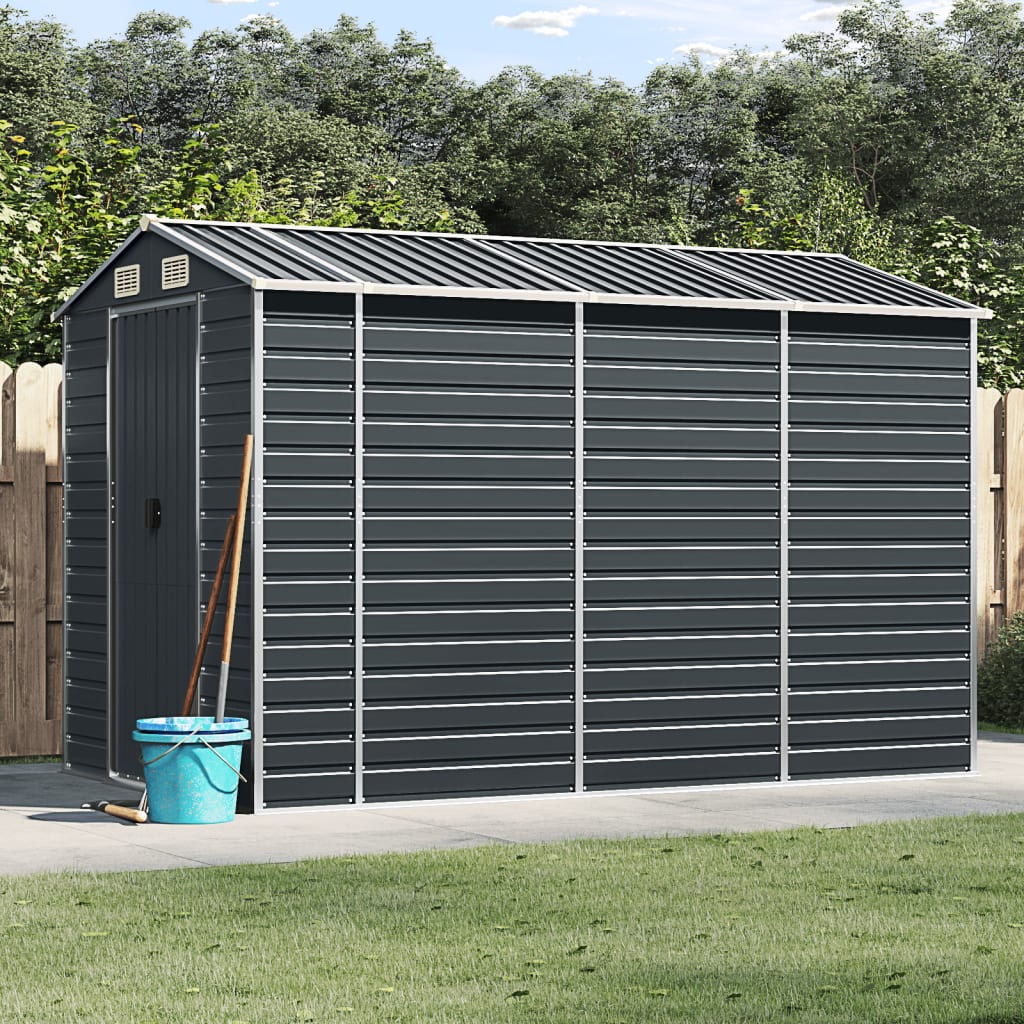 vidaXL Garden Shed Metal Outdoor Storage Shed Anthracite Galvanized Steel