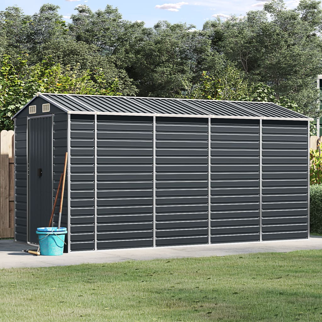 vidaXL Garden Shed Metal Outdoor Storage Shed Anthracite Galvanized Steel