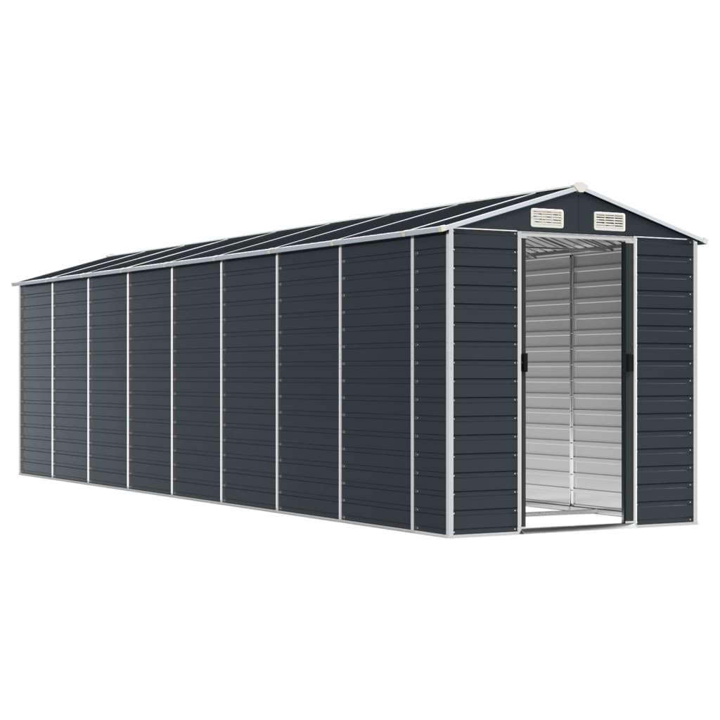 vidaXL Garden Shed Metal Outdoor Storage Shed Anthracite Galvanized Steel