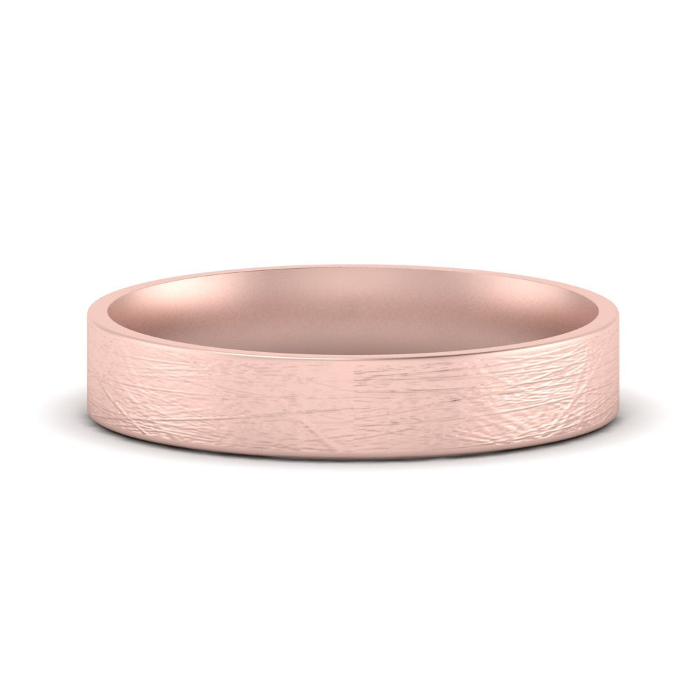 Ice Textured Mens 5mm Comfort Fit Wedding Band