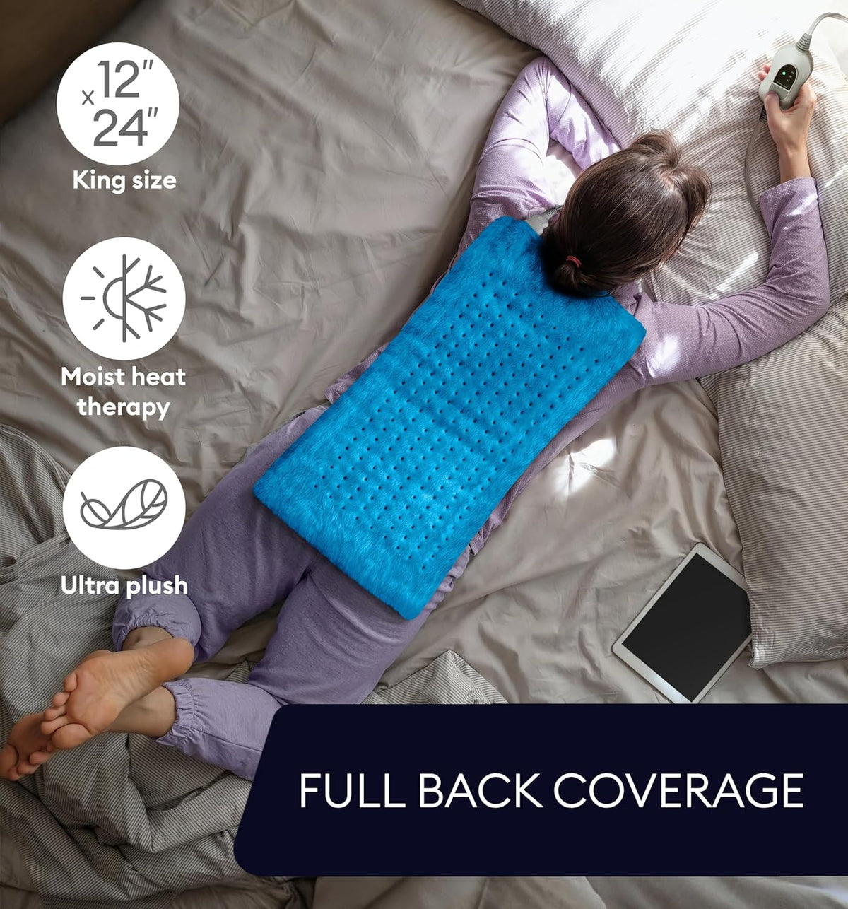 Heating Pad XL, Aqua Blue