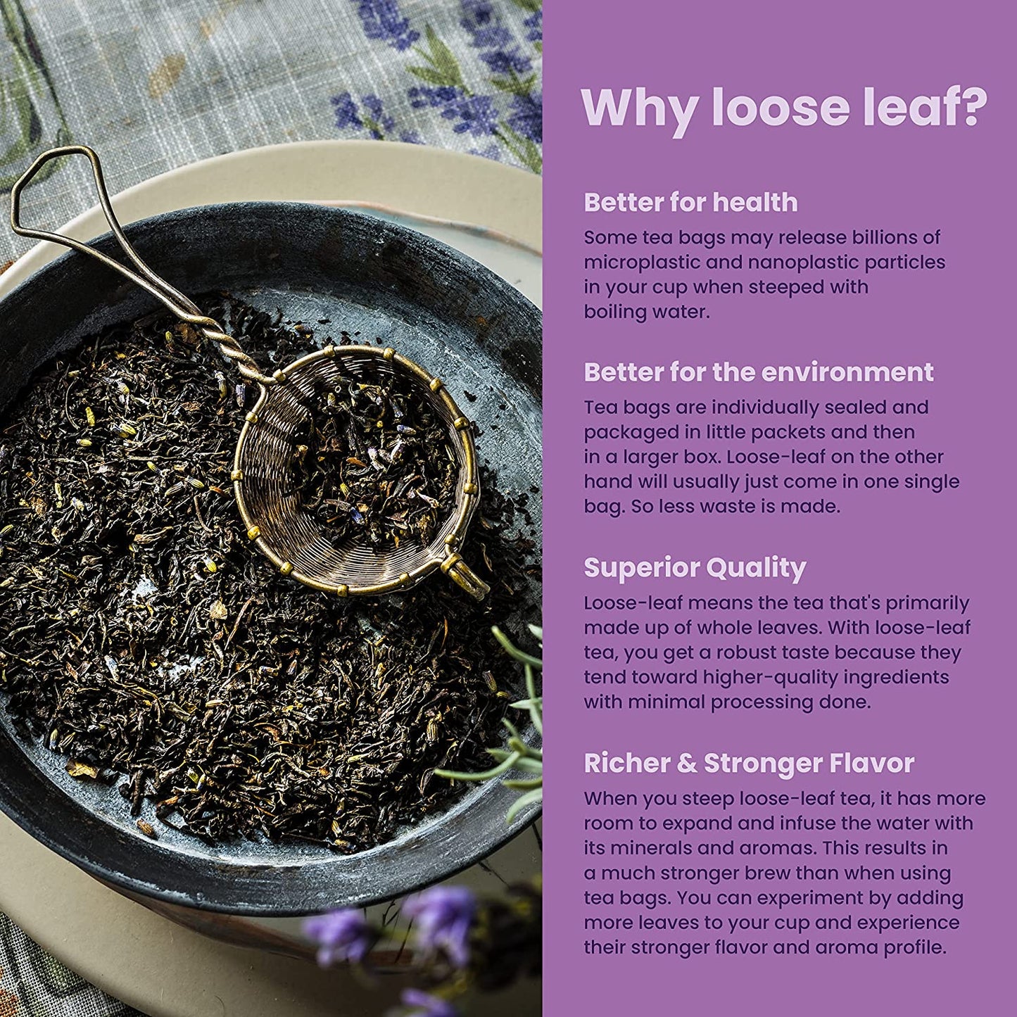 Earl Grey Lavender Tea, Black Tea with Bergamot - Organic & Kosher