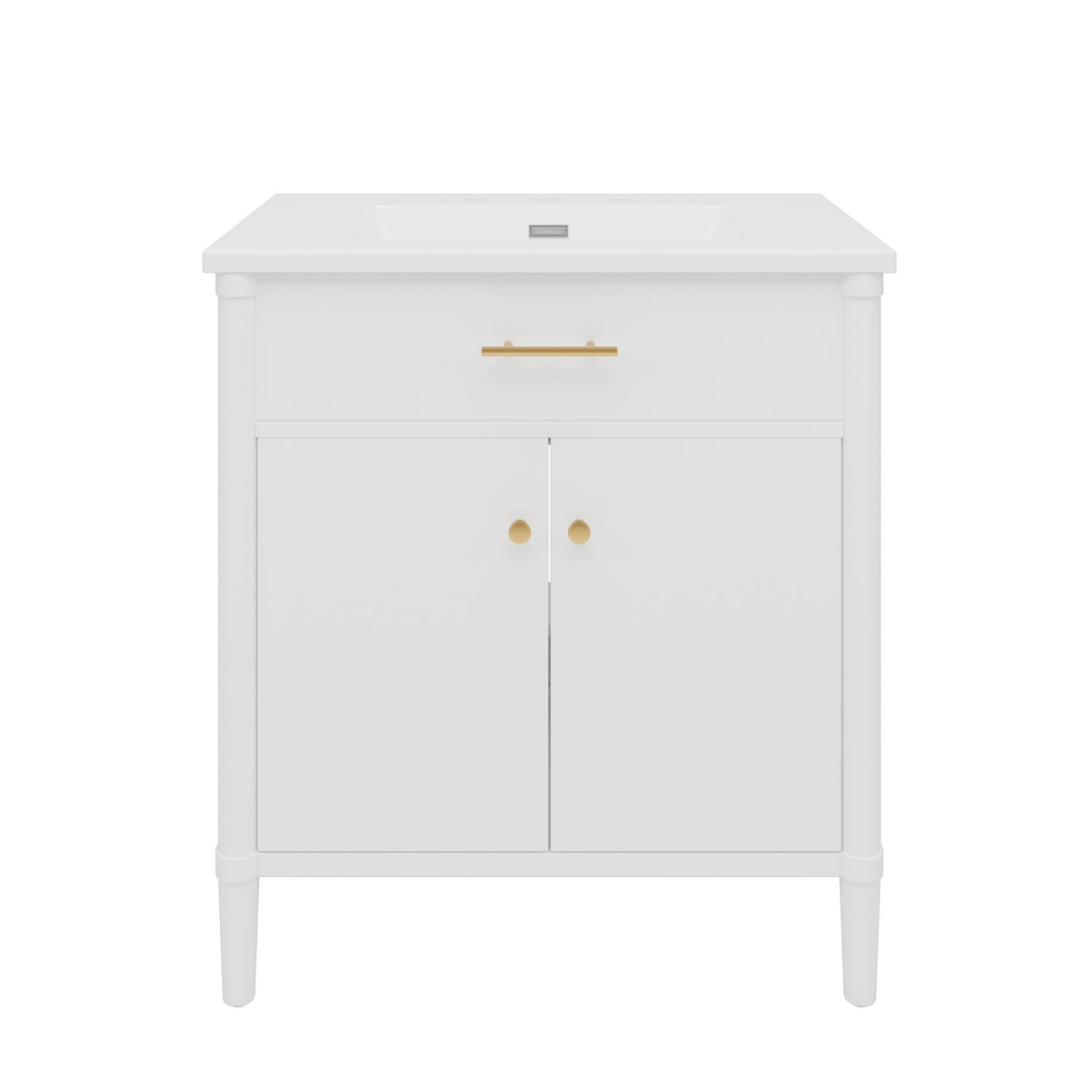 Bathroom Vanity with Sink and Adjustable Shelf - Soft Close Doors - Black, Green, or White