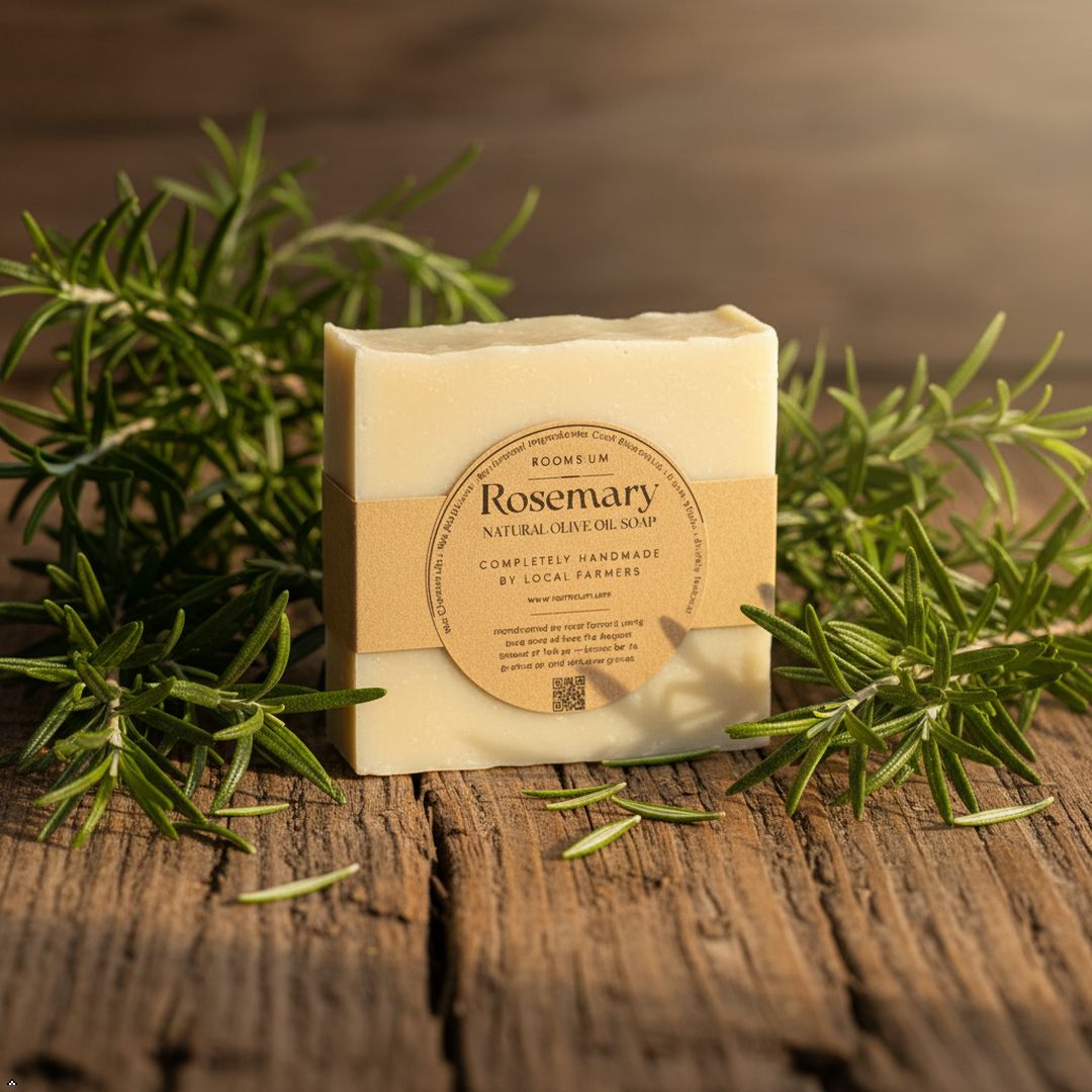 Roomsium Handmade Olive Oil Soap Bars Set 130g (4 Bars)