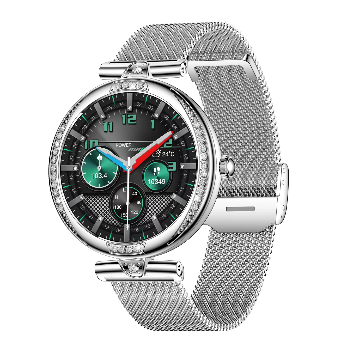 NX17 Pro Smart Watch Fashion Diamond Ladies Wristwatch Bluetooth Calling Health Monitoring Fitness Smartwatch