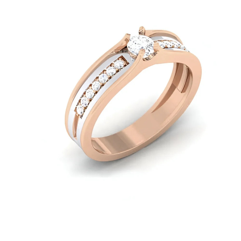 Classic Solitaire Engagement Ring 14K 18K Solid Gold Real Natural Certified Diamond For Women