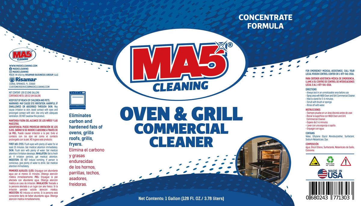 MA5X Heavy-Duty Oven & Grill Degreaser 55-Gallon Drum | Commercial Kitchen, pH 13-14