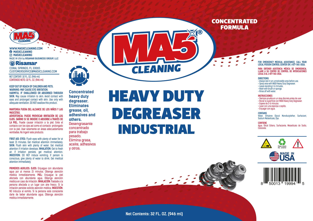 MA5X Industrial Strength Alkaline Degreaser | pH 13-14 Concentrate