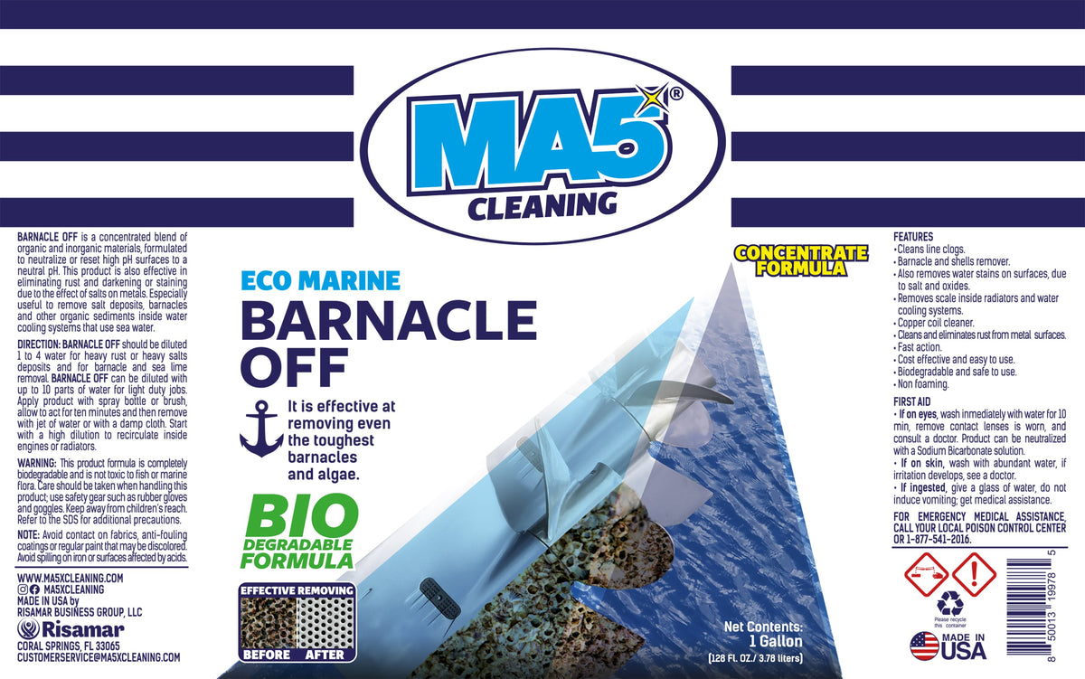MA5X Barnacle Remover Concentrate 55-Gallon Drum | Marine Hull & Cooling System Descaler