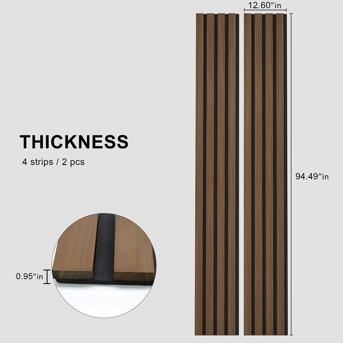 Solid Wood Acoustic Slat Wall Panels (Broad Strip)