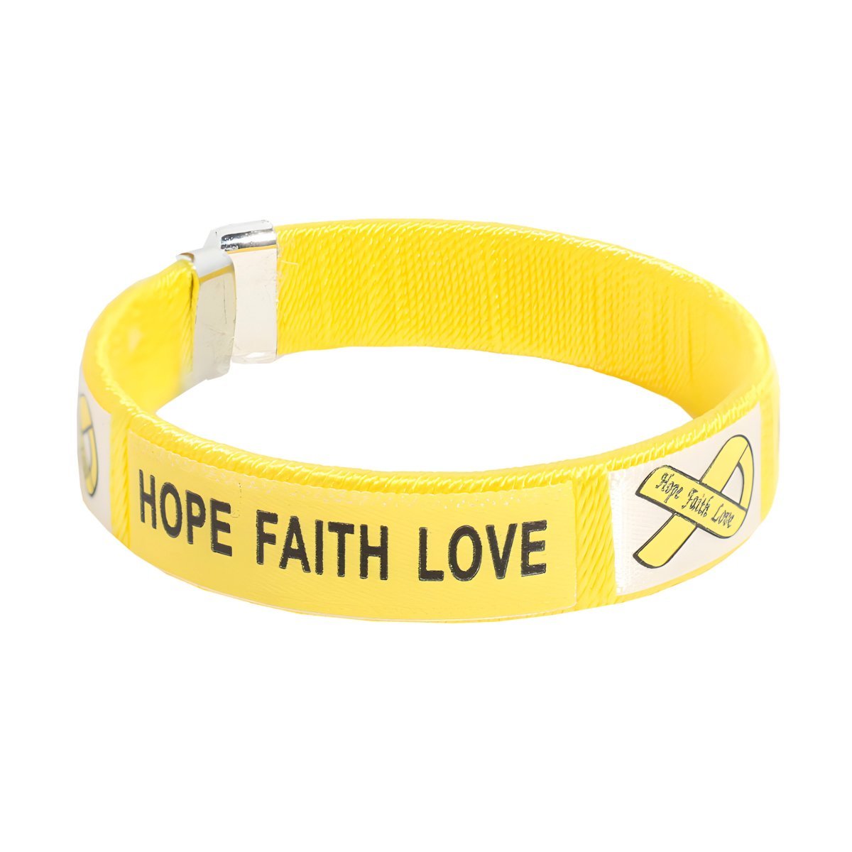 Hope Faith Love Yellow Ribbon Bangle Bracelets