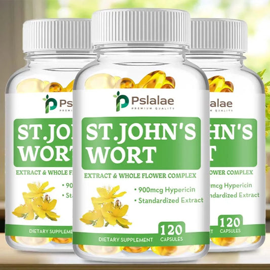 St. John's Wort Health Food Supplement Capsules Focus Anxiety Sleep Quality 120 Capsules