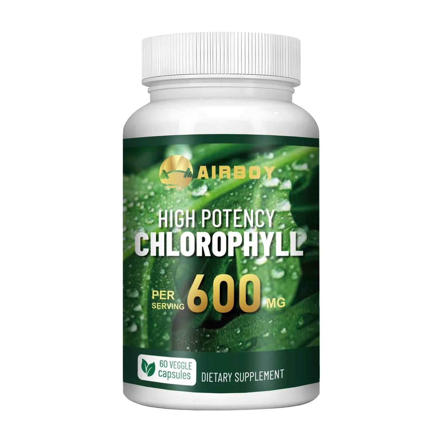 Chlorophyll Supplement 600mg - Relieves Eye Fatigue, Enhances Energy, Internal Cleanliness, Enhances Immunity - 60 Capsules