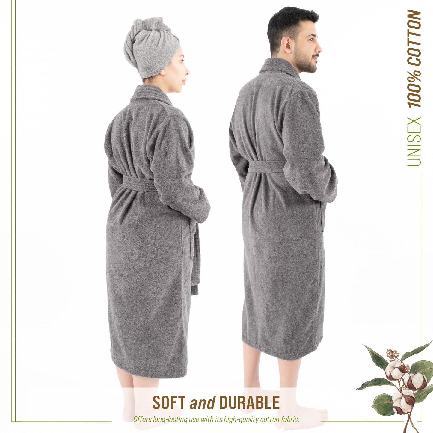 American Soft Linen, 100% Cotton Robes for Women and Men, Soft Lightweight Unisex Couple Turkish Bathrobes Wholesale